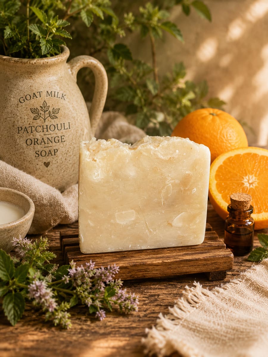 Tallow Goat Milk Soap Scented Patchouli Orange