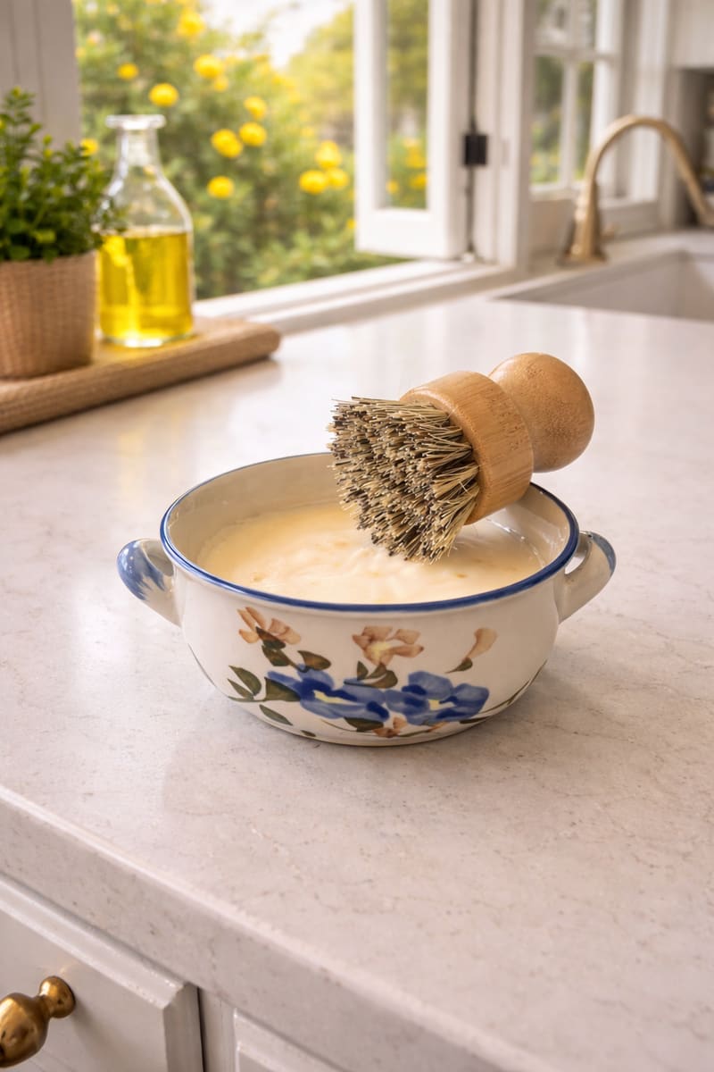 Lemon Dish Soap- Brush Included